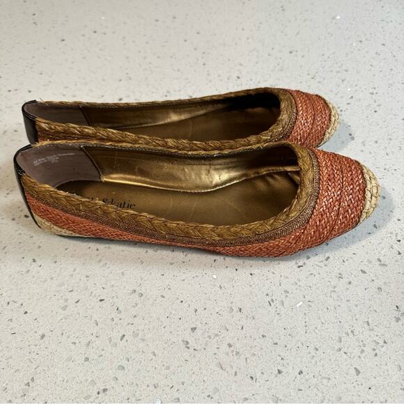 Kelly & Katie Ballet Flat Shoes Raffia Brown Burnt Orange Boho Size 9.5 - Picture 12 of 12